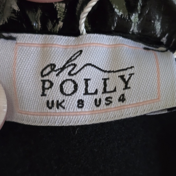 NWT Oh Polly Love Shine Vinyl Skinny Leg Trousers in Black Size 4 - Picture 11 of 14